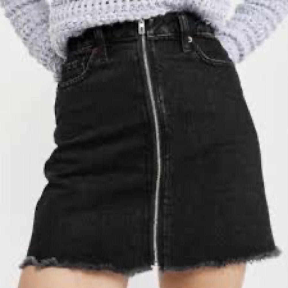 Abercrombie Black Denim Zip Slirt
